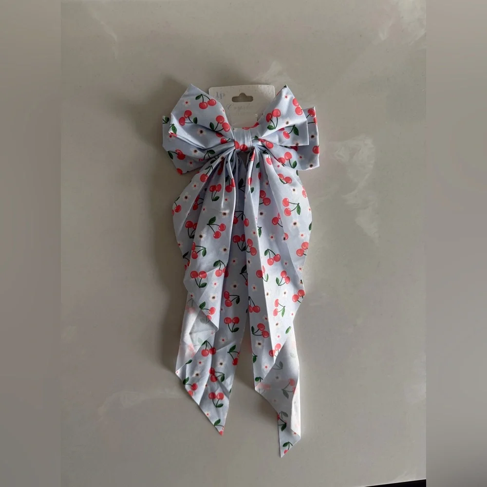 Cherry Print Hair Bow